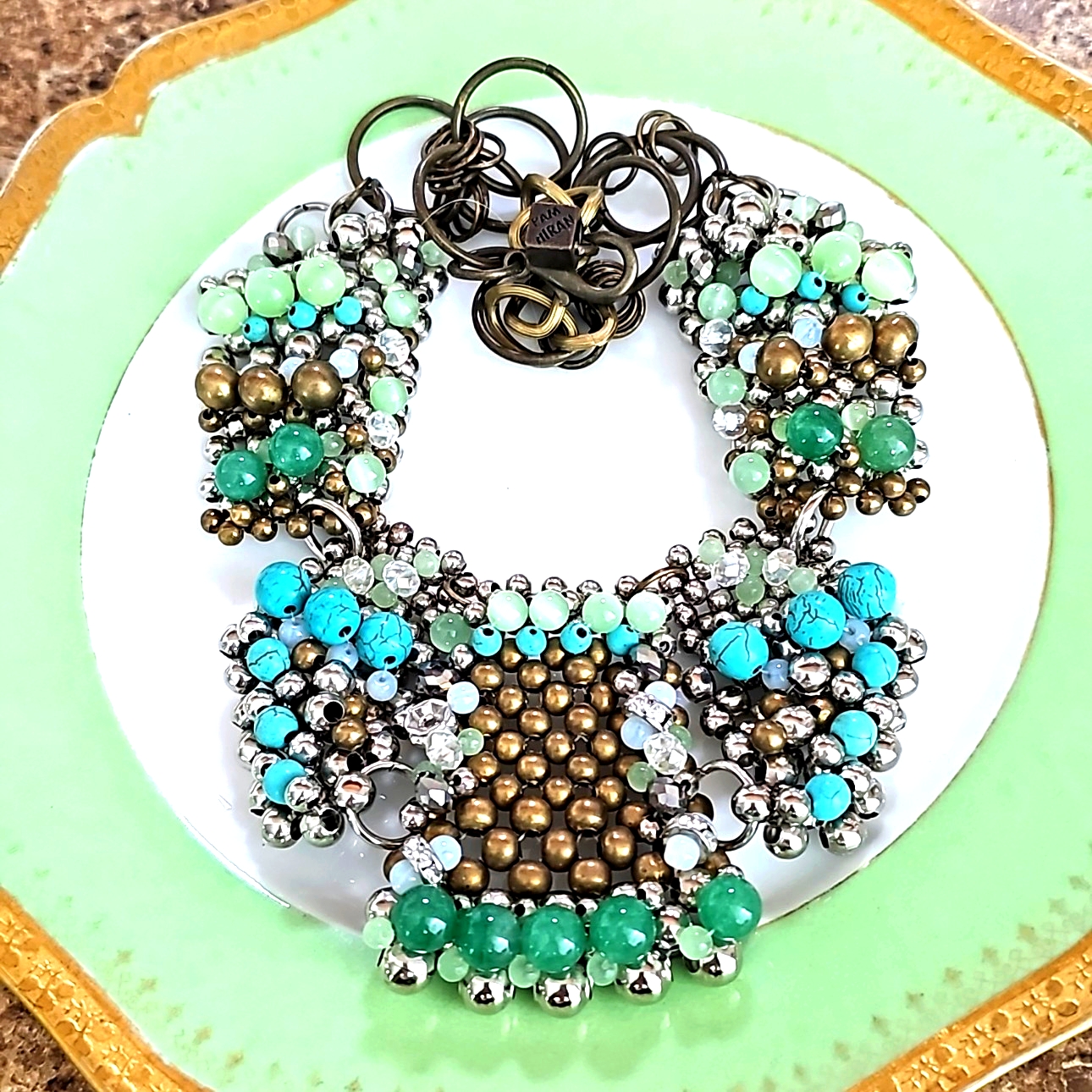 Vintage Pam Hiran Turq Bib